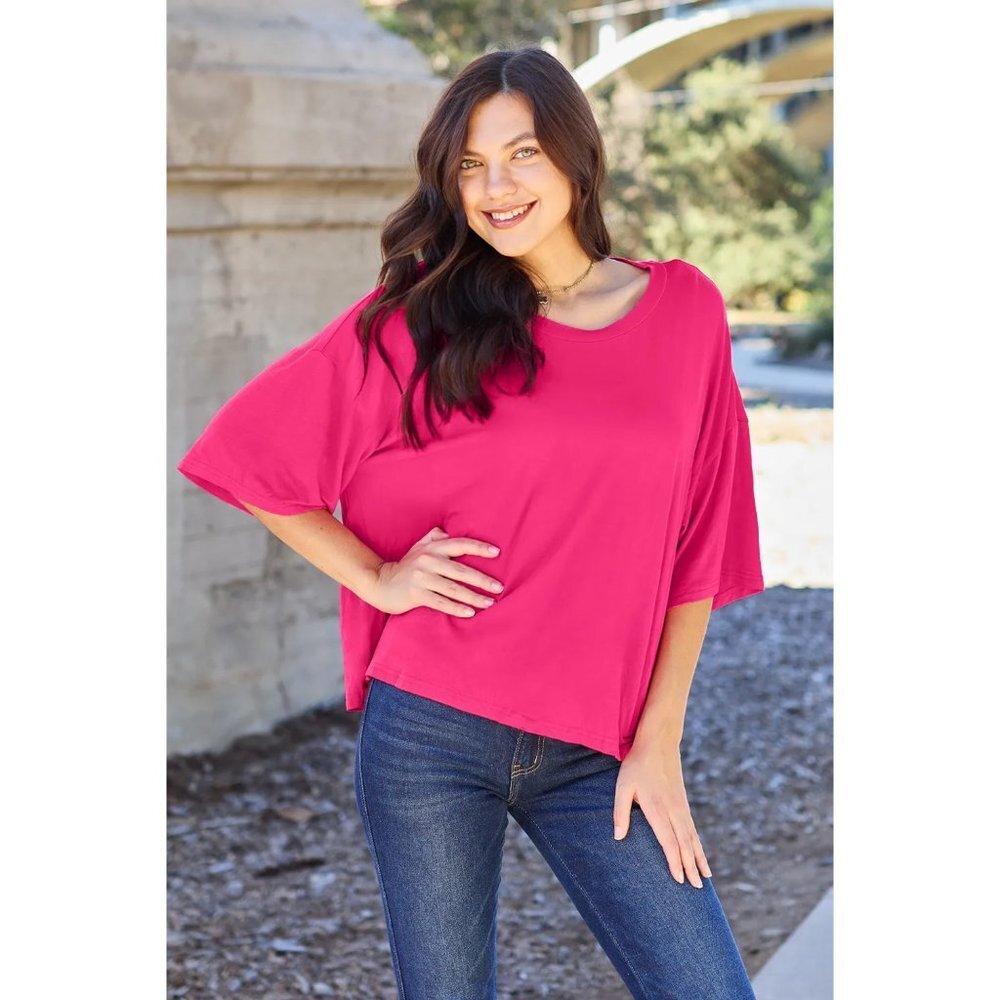 Basic Bae Full Size Round Neck Drop Shoulder T-Sh… - image 1